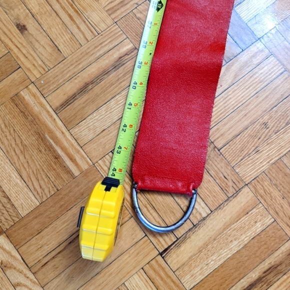Red Leather Wide Belt - Picture 5 of 5